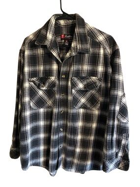 Traditionalist Black & Gray Plaid Flannel Shirt Jacket